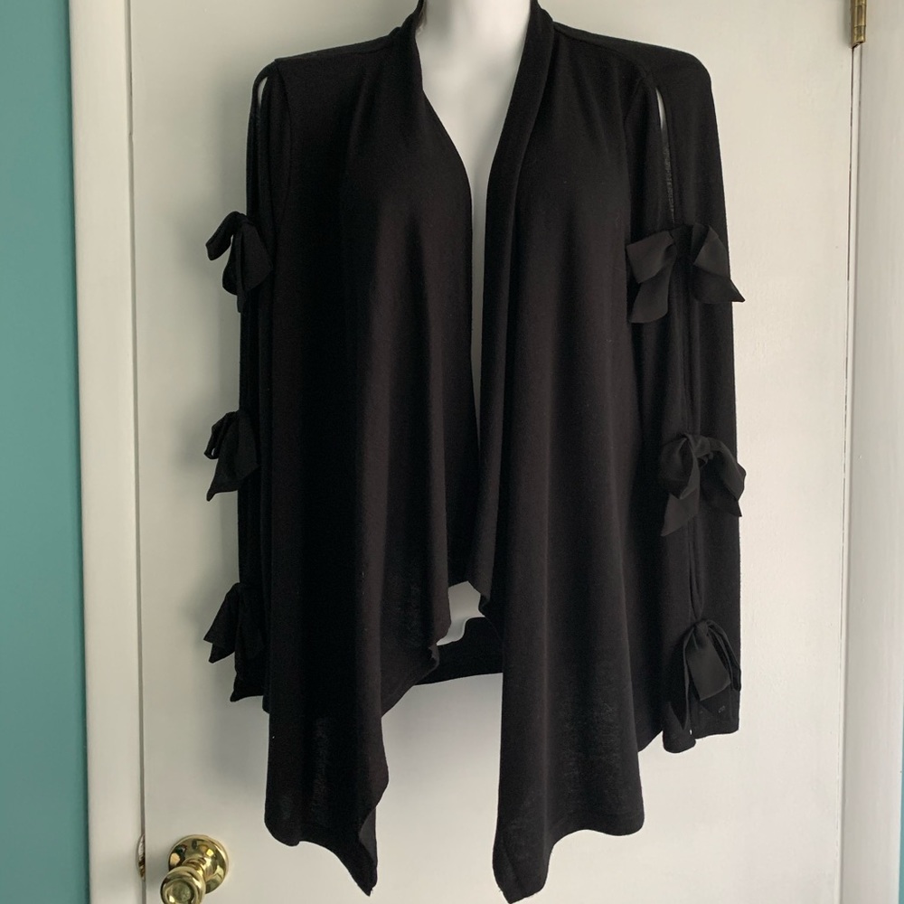 August Silk Watefall Sweater with Now Accents EUC